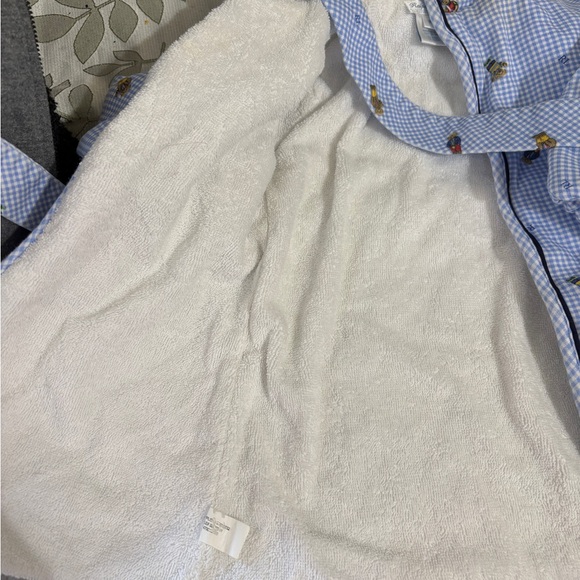 Ralph Lauren Blue Gingham Robe with Bear Motif - Picture 7 of 7